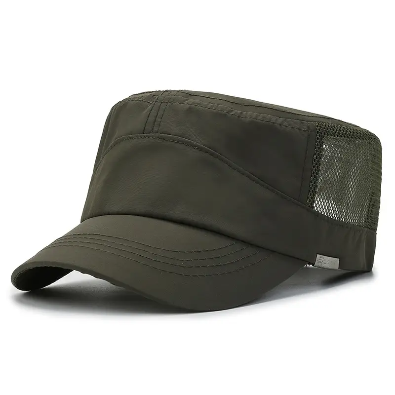 Men's Black Mesh Sun Hat with Adjustable Cap