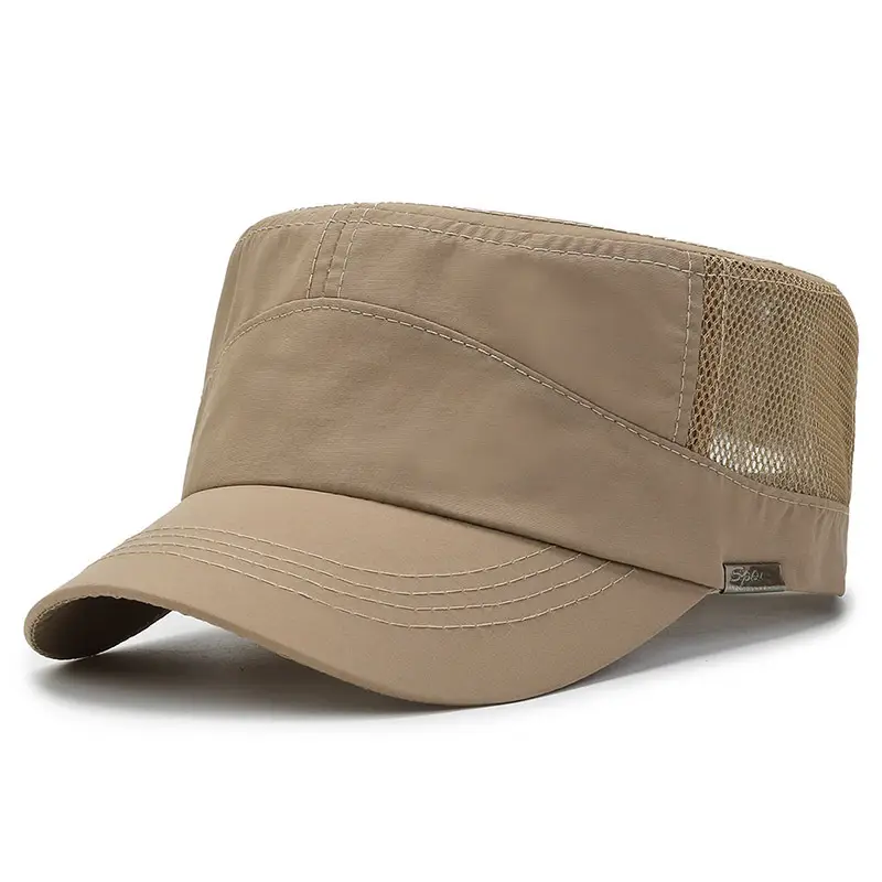 Men's Black Mesh Sun Hat with Adjustable Cap
