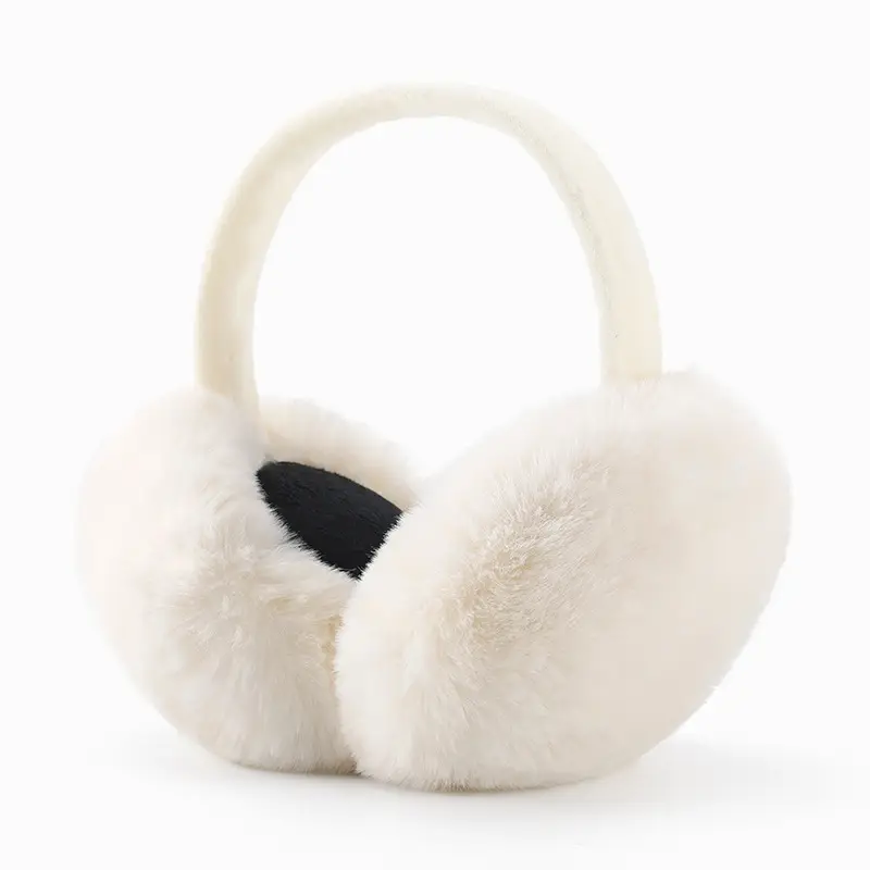 Winter Warm Ear Muffs White Fleece Foldable Windproof - Image 19