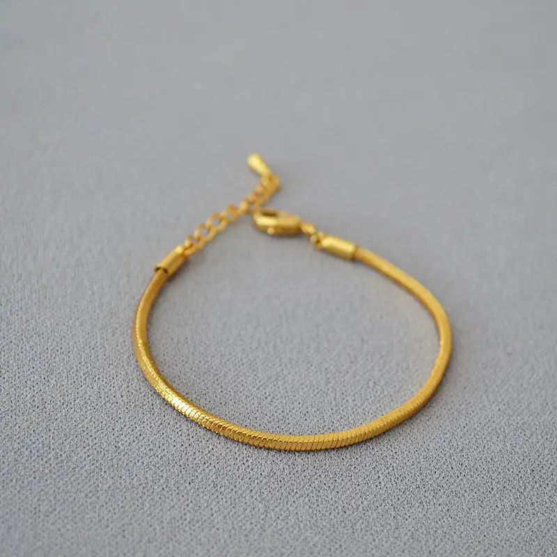Golden Square Snake Chain Bracelet for Women
