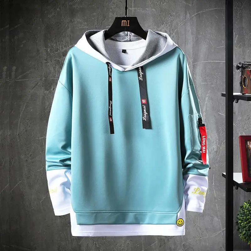 Men Hooded Sweatshirt White Black Spring Autumn New - Image 5