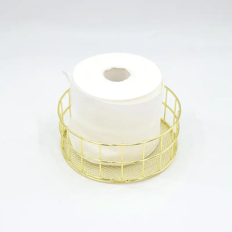 Gold Wire Round Storage Basket for Home Decor - Image 6