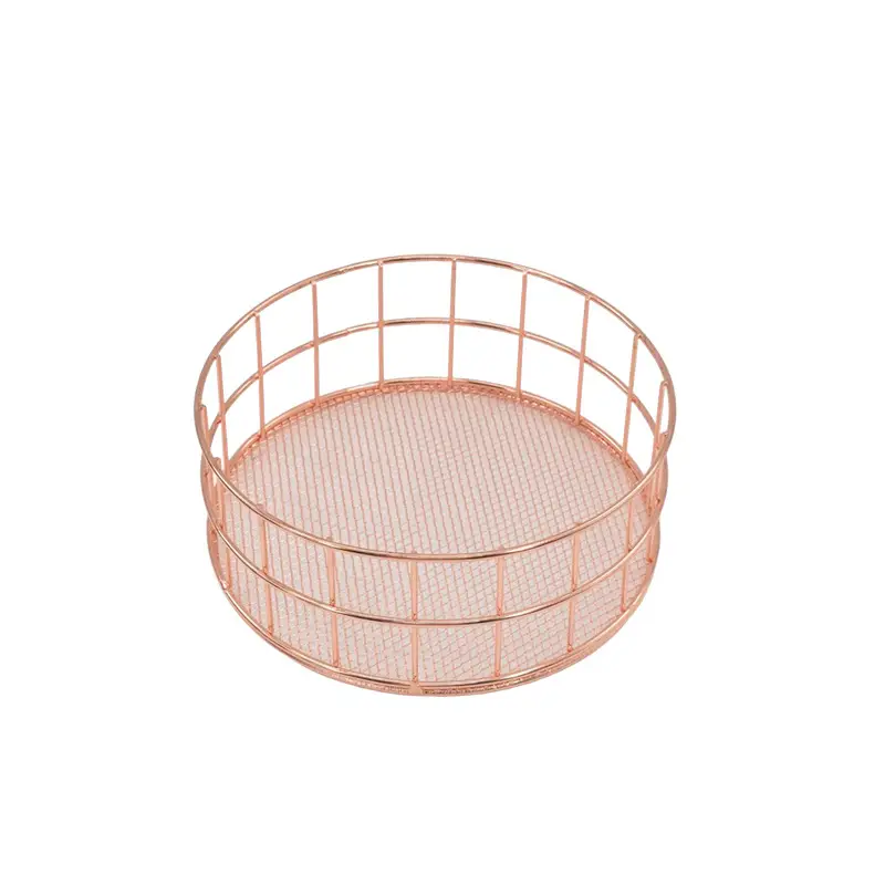 Gold Wire Round Storage Basket for Home Decor - Image 7