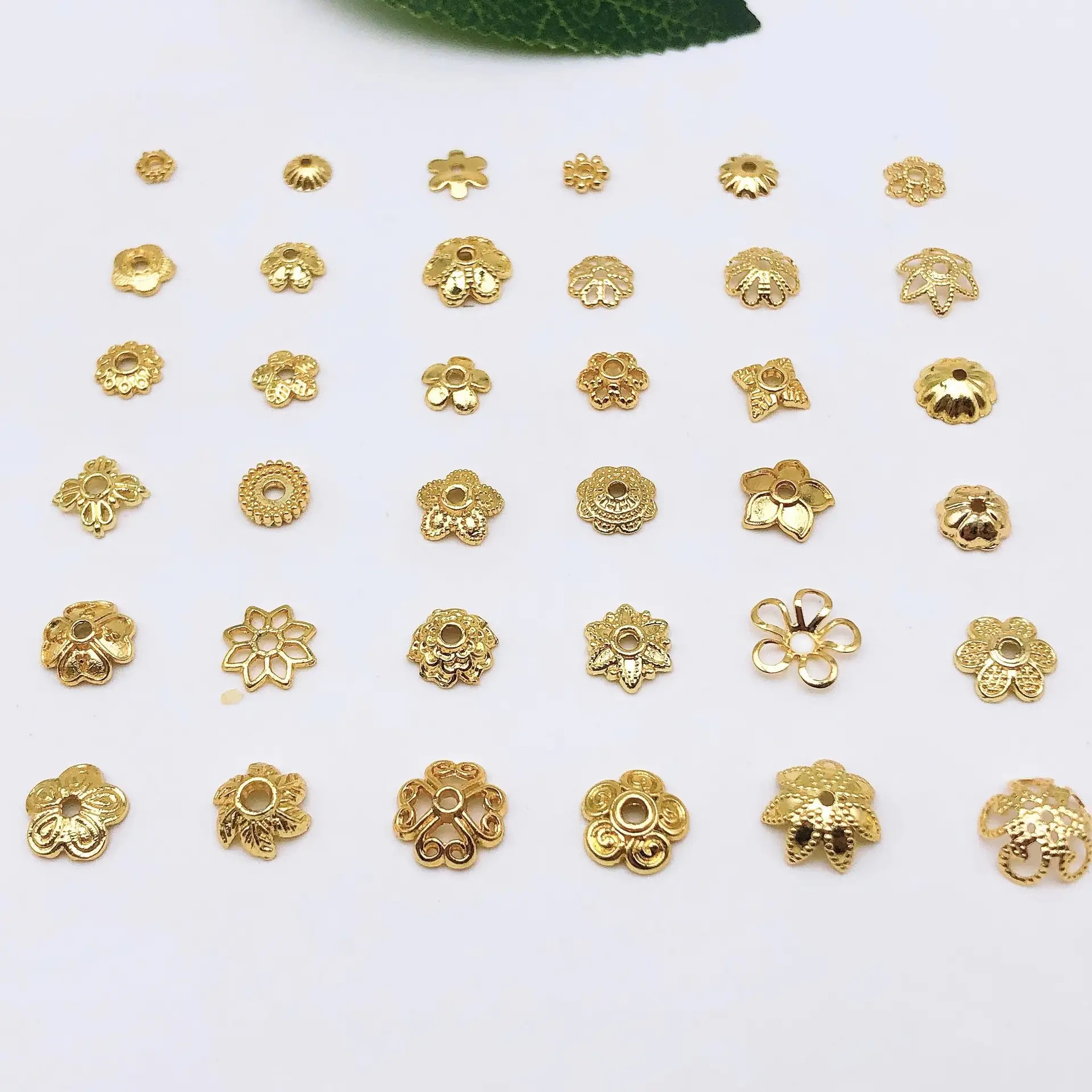 18K Gold Flower Beads DIY Bracelet Necklace Accessories Kit