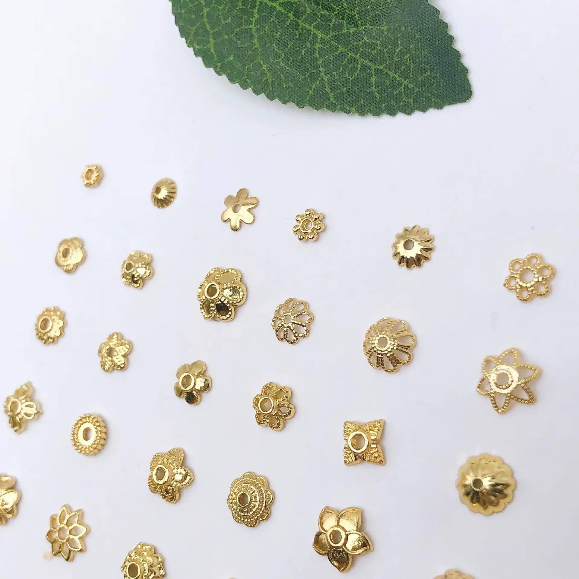 18K Gold Flower Beads DIY Bracelet Necklace Accessories Kit