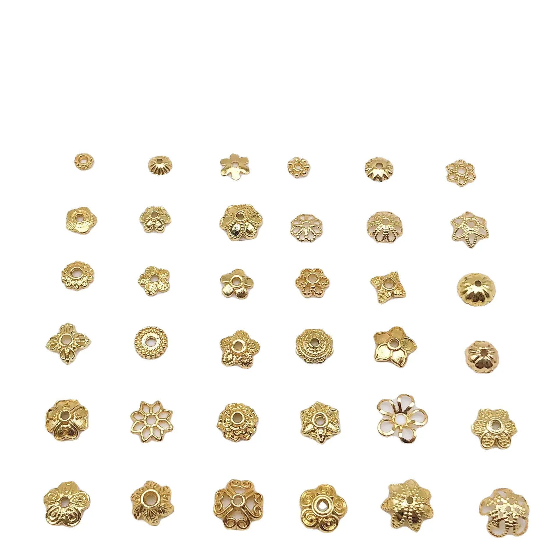 18K Gold Flower Beads DIY Bracelet Necklace Accessories Kit