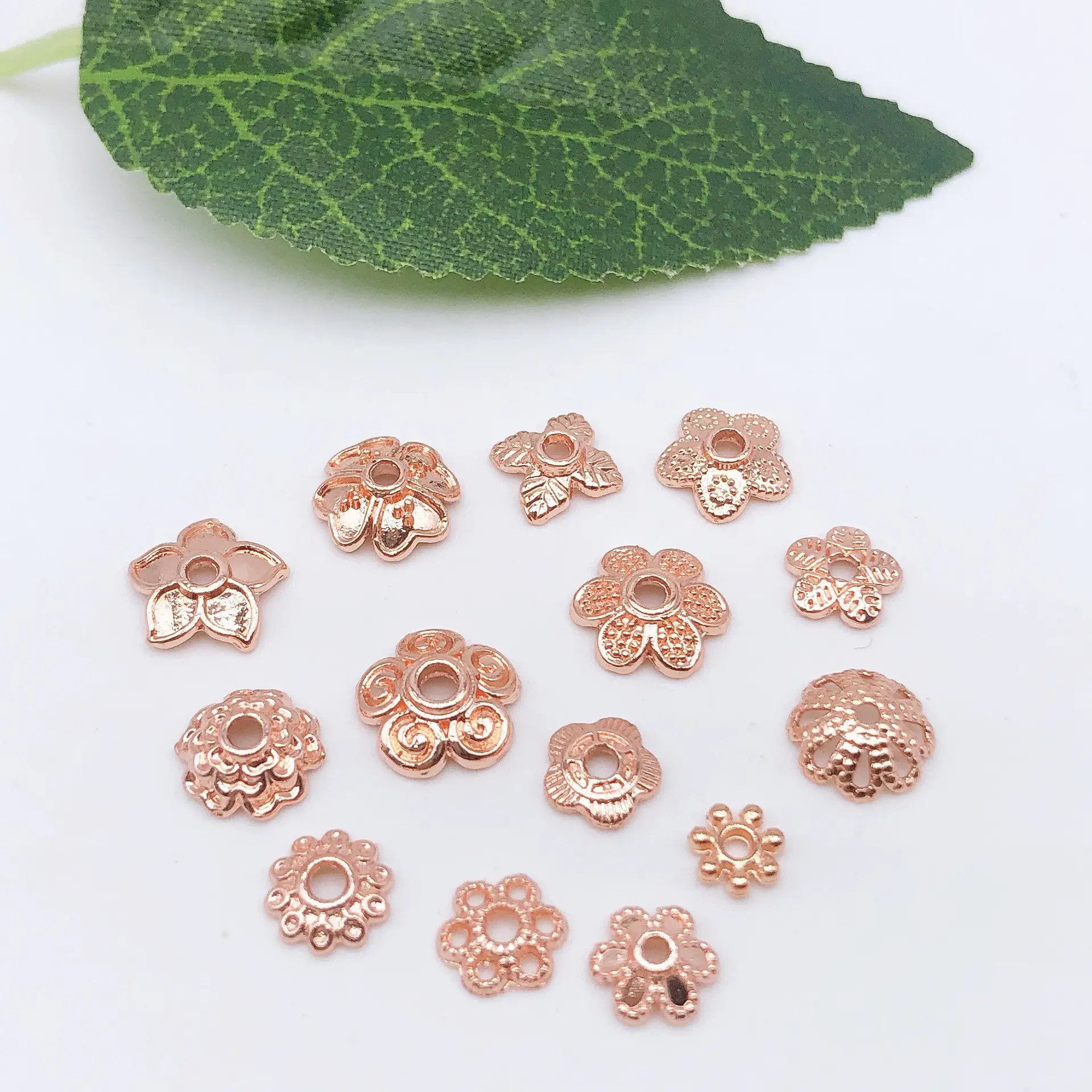 18K Gold Flower Beads DIY Bracelet Necklace Accessories Kit