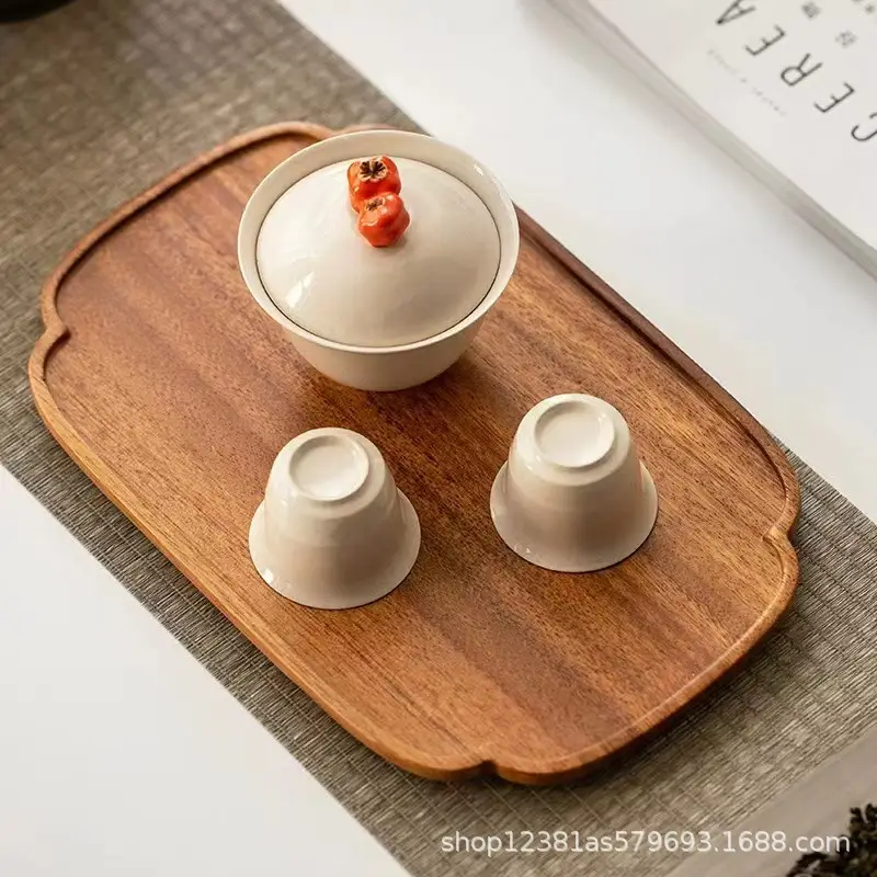 Wooden Dinner Plate South American Walnut Dry Soak Tray - Image 9