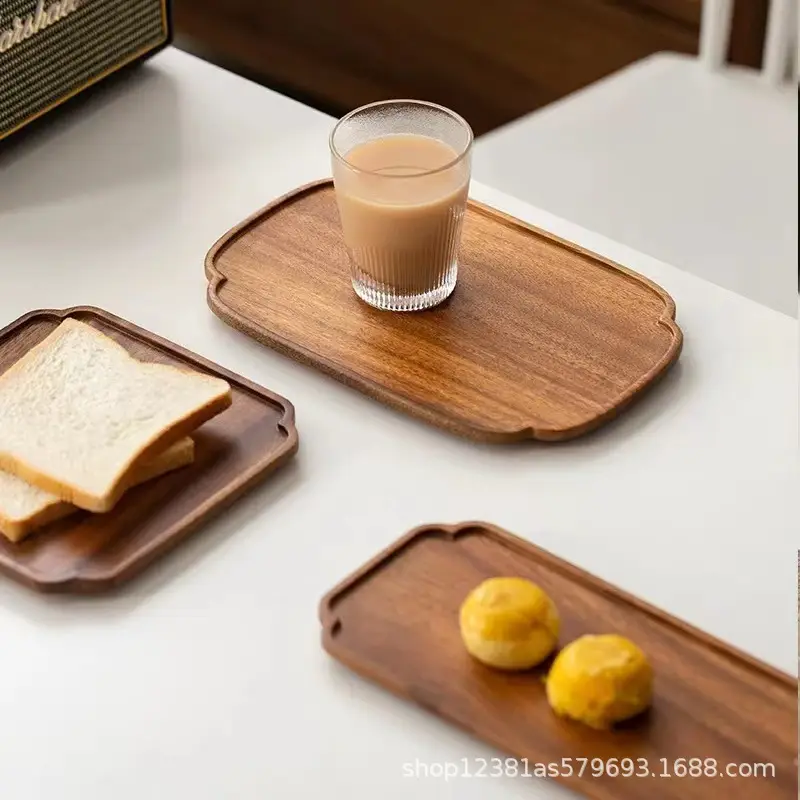Wooden Dinner Plate South American Walnut Dry Soak Tray - Image 11