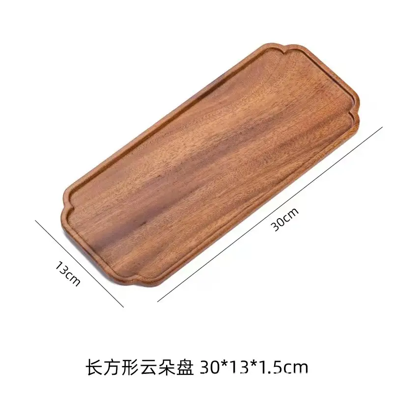 Wooden Dinner Plate South American Walnut Dry Soak Tray - Image 2