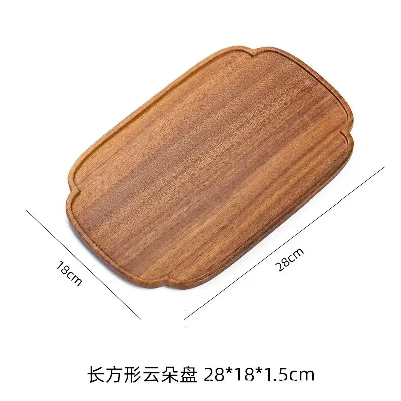 Wooden Dinner Plate South American Walnut Dry Soak Tray - Image 3