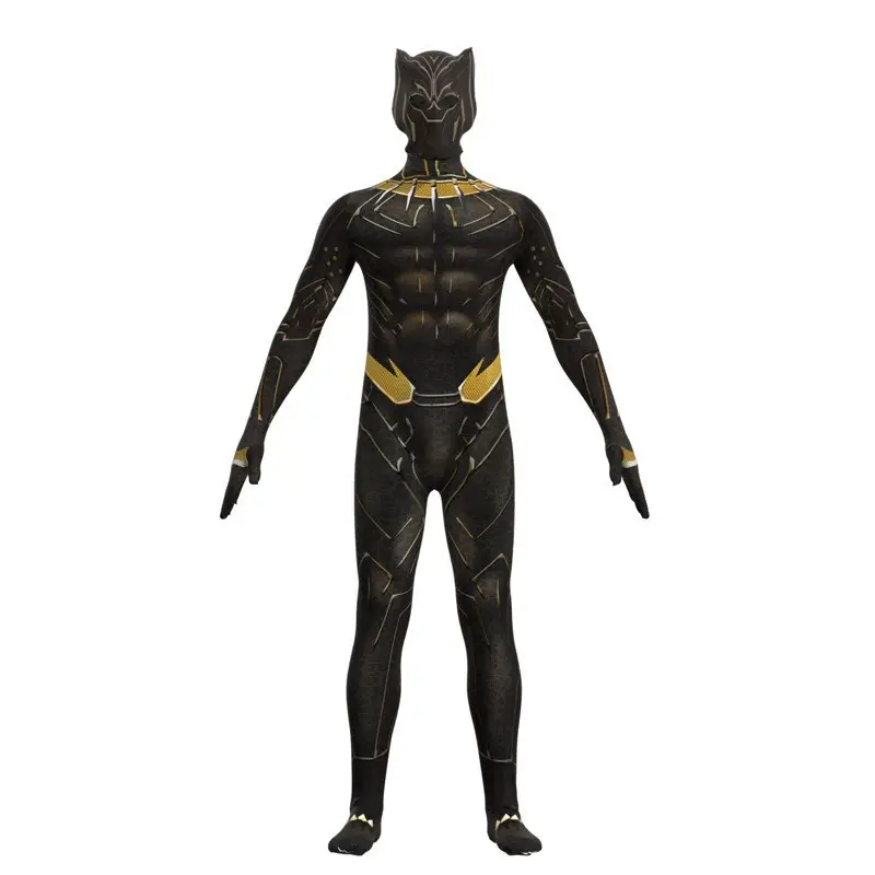 Black Panther One-Piece Bodysuit Halloween Adult Costume - Image 2