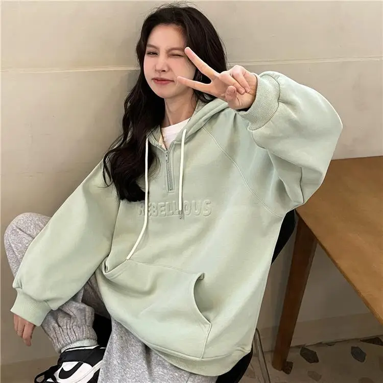 2022 Korean Style Hooded Hoodie for Women Plus Size — feature 11
