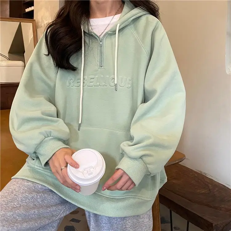 2022 Korean Style Hooded Hoodie for Women Plus Size — feature 13