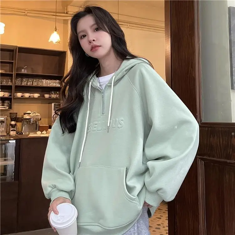 2022 Korean Style Hooded Hoodie for Women Plus Size — feature 14