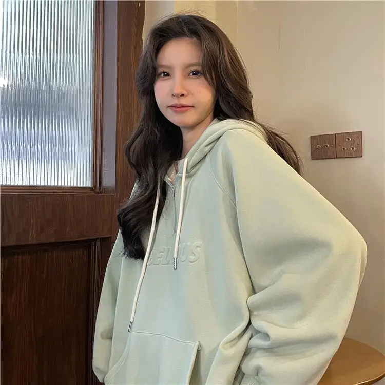 2022 Korean Style Hooded Hoodie for Women Plus Size — feature 18