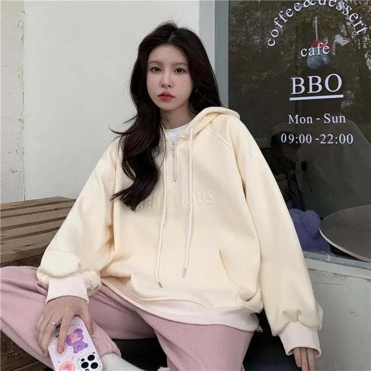 2022 Korean Style Hooded Hoodie for Women Plus Size — feature 23