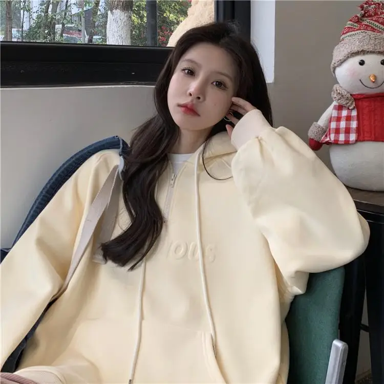 2022 Korean Style Hooded Hoodie for Women Plus Size — feature 32