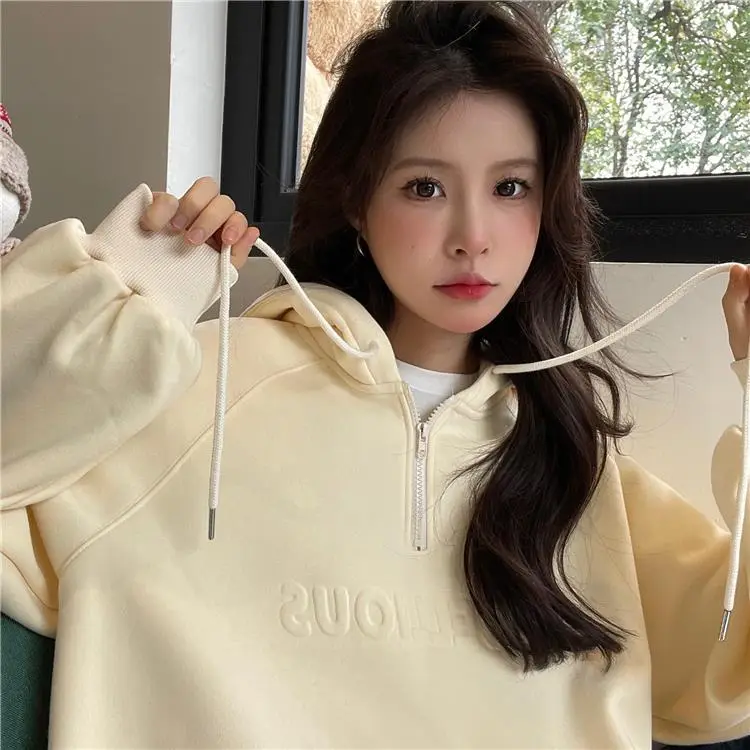 2022 Korean Style Hooded Hoodie for Women Plus Size — feature 35