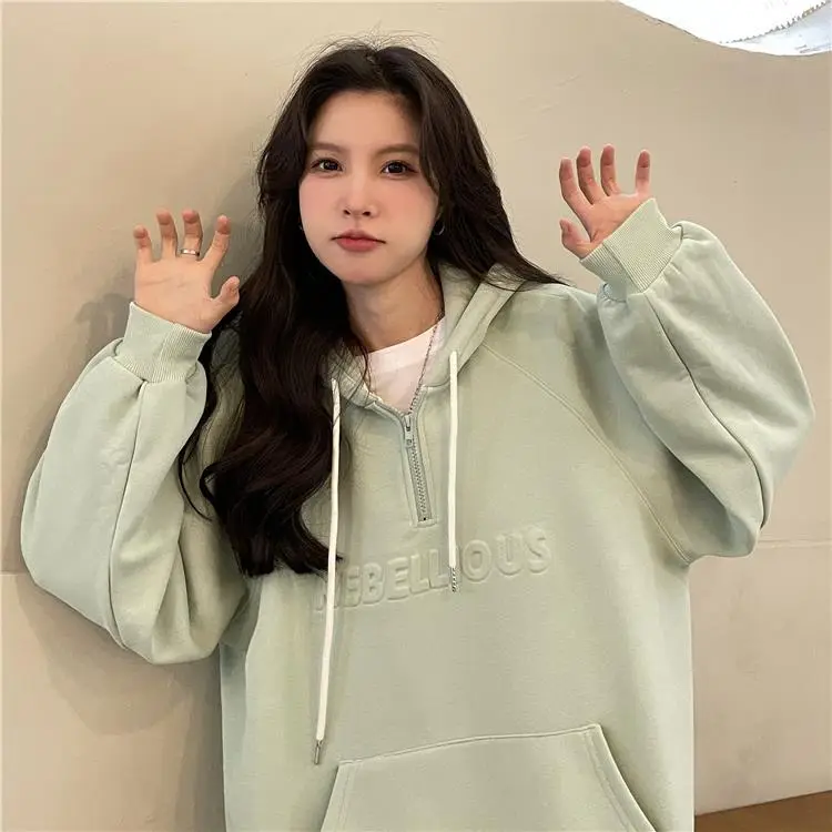 2022 Korean Style Hooded Hoodie for Women Plus Size — feature 9