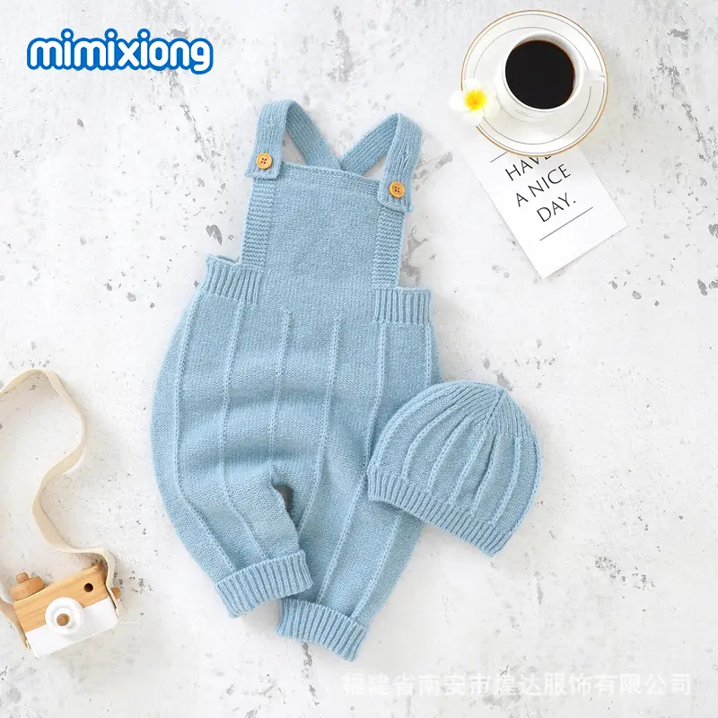 Baby Knitted Hat & Sling Set Light Blue - Image 3