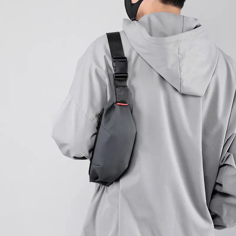 Men's Waterproof Shoulder Crossbody Bag Black - Image 6
