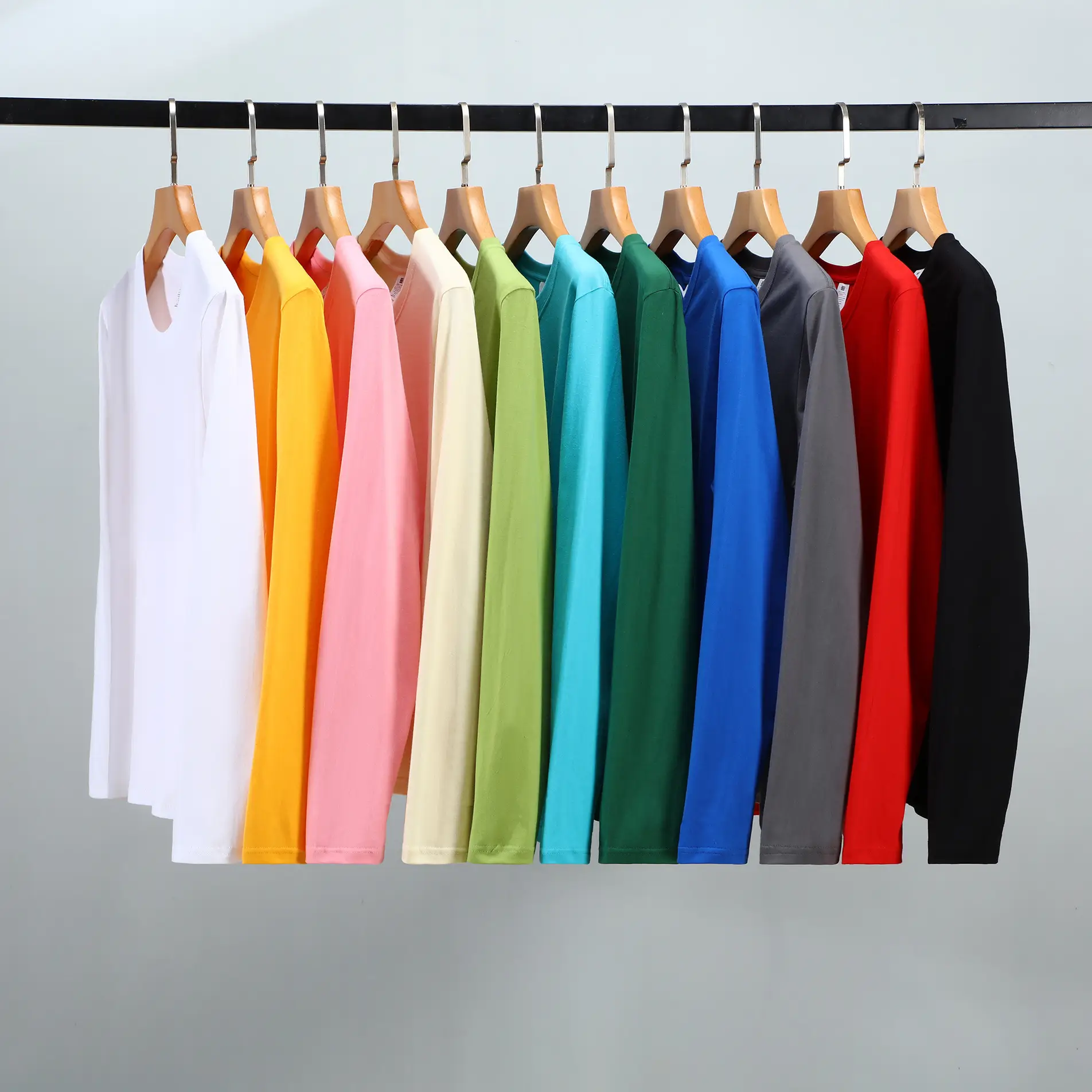 Men Loose Cotton Sweatshirt Blue Long Sleeve Casual