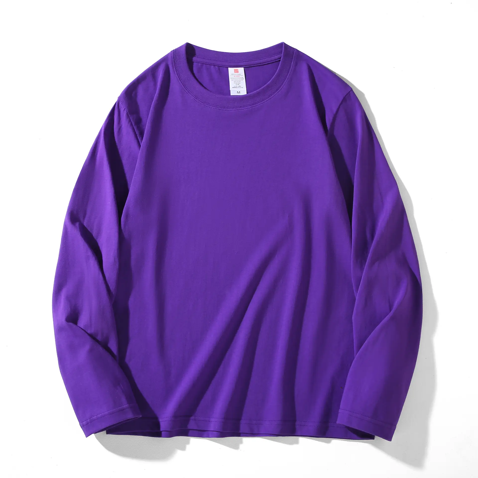 Men Loose Cotton Sweatshirt Blue Long Sleeve Casual