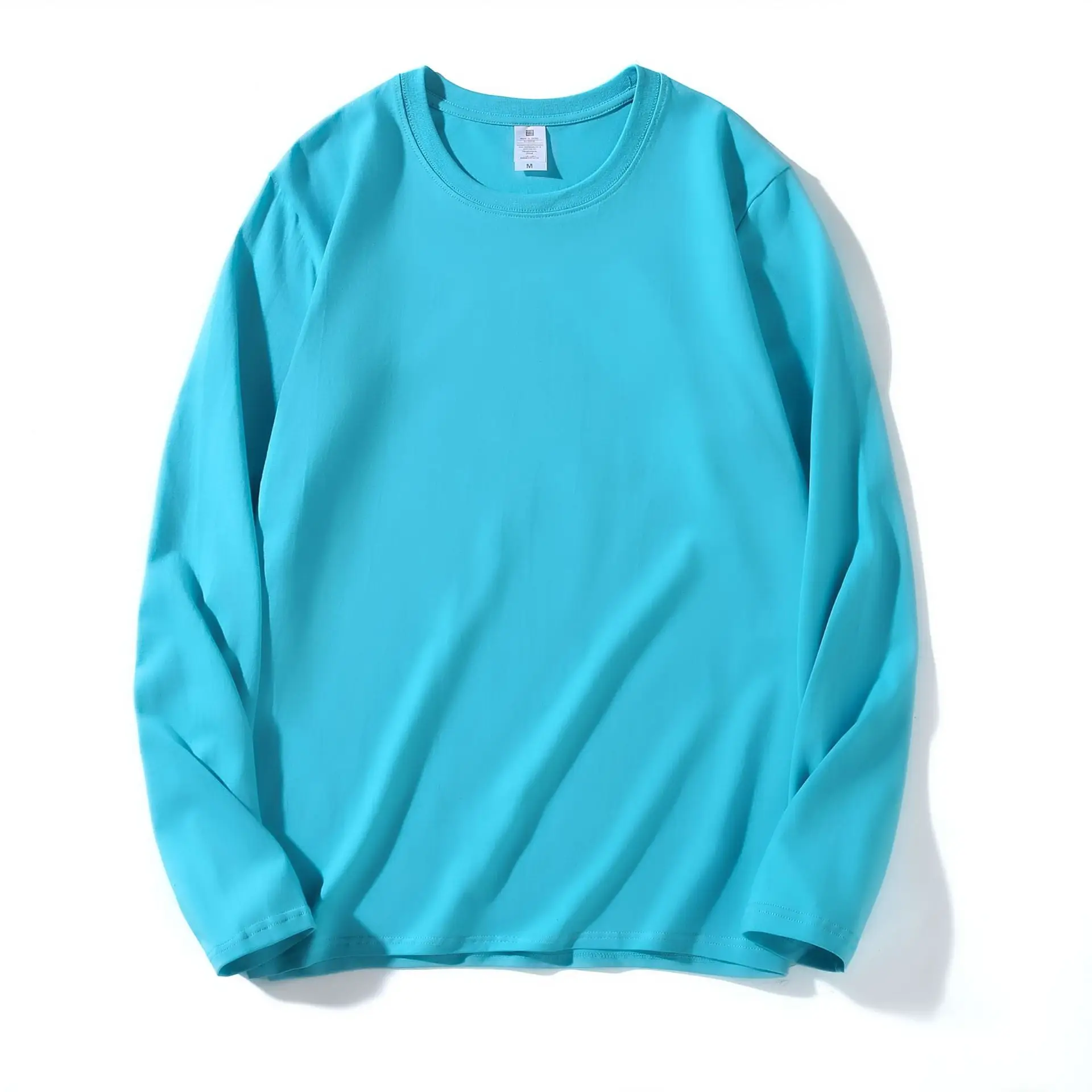 Men Loose Cotton Sweatshirt Blue Long Sleeve Casual