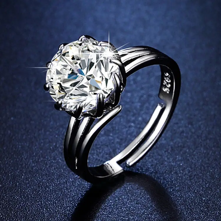 Emerald Cut Zircon Ring with Silver Plating - Image 5