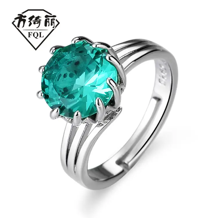 Emerald Cut Zircon Ring with Silver Plating - Image 7