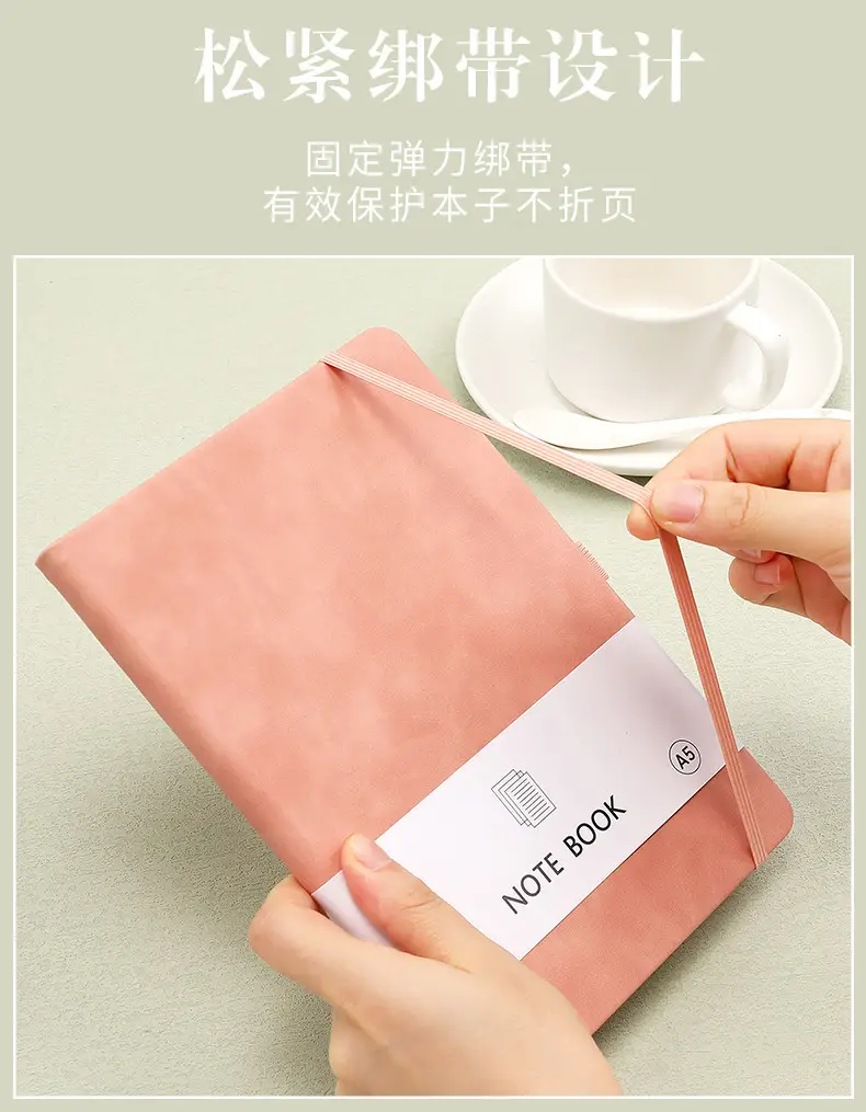 A7 Elastic Strap Memo Notebook 80x112mm Peach — feature 6