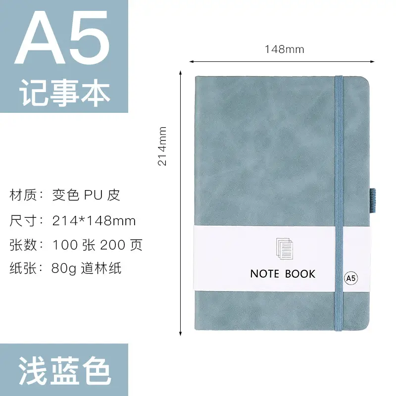 A7 Elastic Strap Memo Notebook 80x112mm Peach - Image 13