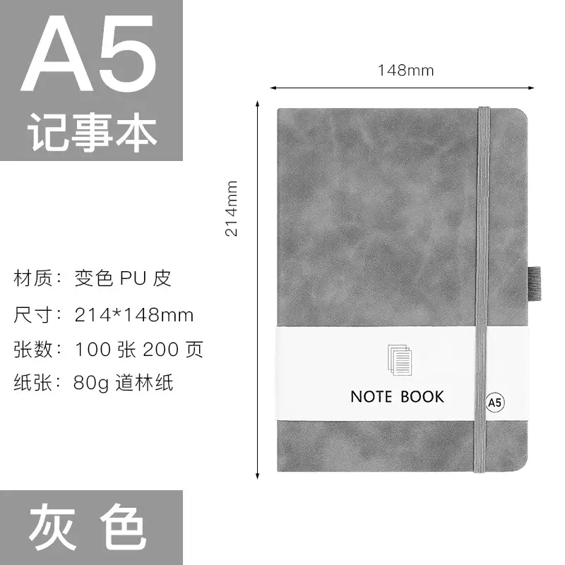 A7 Elastic Strap Memo Notebook 80x112mm Peach - Image 14