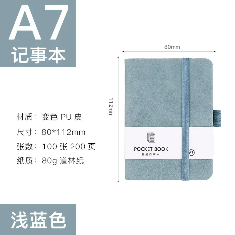 A7 Elastic Strap Memo Notebook 80x112mm Peach - Image 3