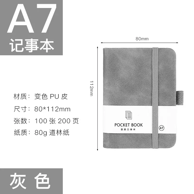 A7 Elastic Strap Memo Notebook 80x112mm Peach - Image 4