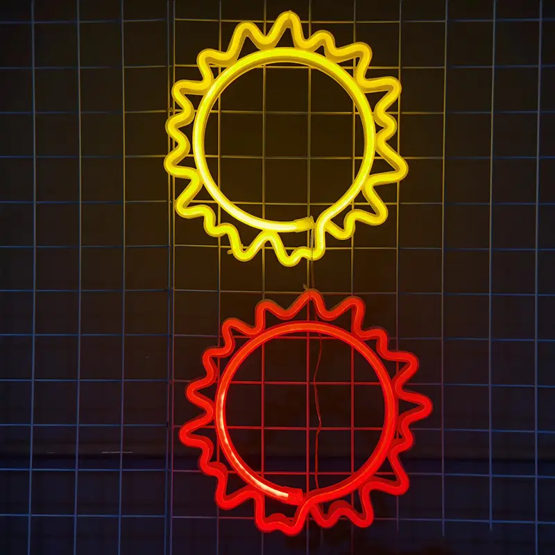 LED Sun Neon Lights Red Yellow Wall Decor - Image 5