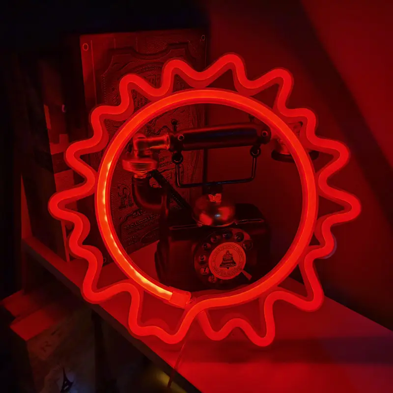 LED Sun Neon Lights Red Yellow Wall Decor - Image 6