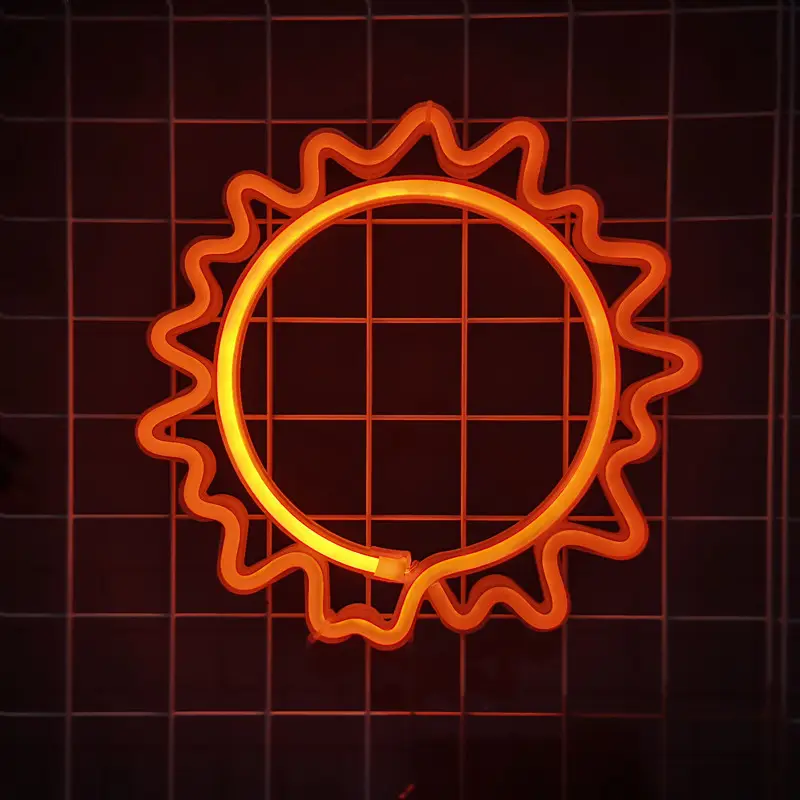LED Sun Neon Lights Red Yellow Wall Decor - Image 2