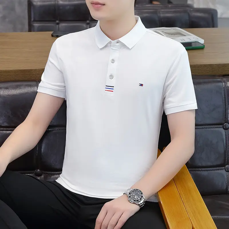 2025 Men Black Polo T-Shirt Half Sleeve Casual Wear - Image 7