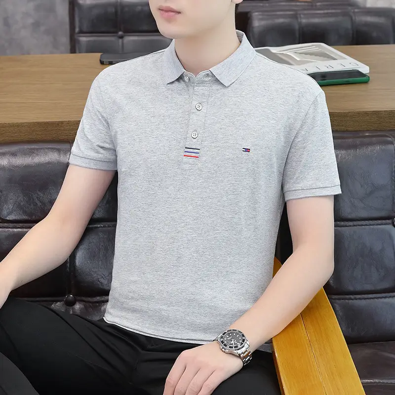 2025 Men Black Polo T-Shirt Half Sleeve Casual Wear - Image 3