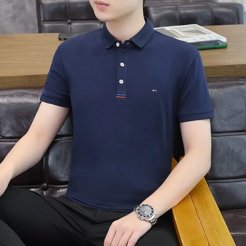 2025 Men Black Polo T-Shirt Half Sleeve Casual Wear - Image 4
