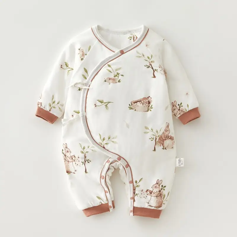 Newborn Full Moon Print Cotton Jumpsuit for Baby - Image 5