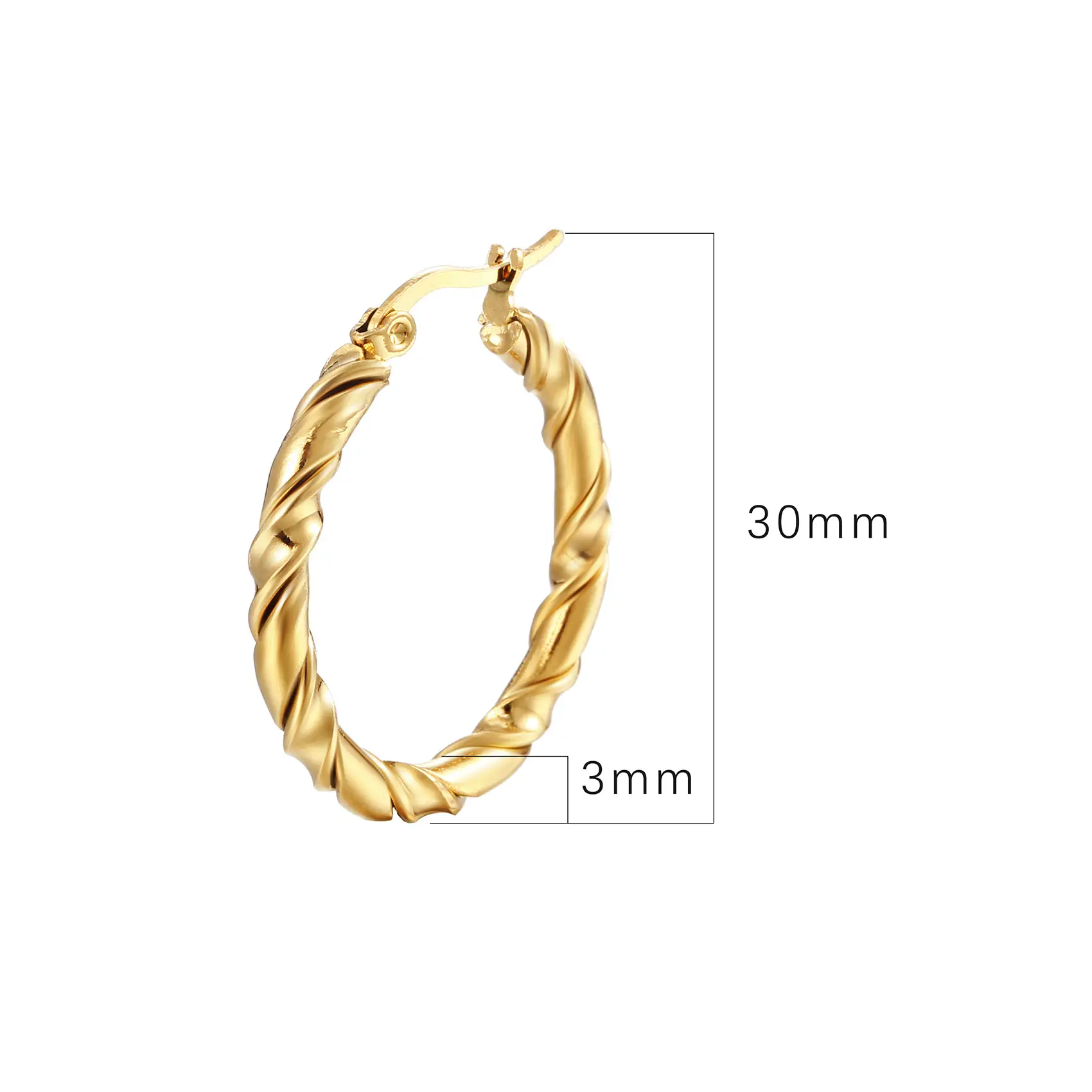Twisted Stainless Steel Earrings for Women - Image 3