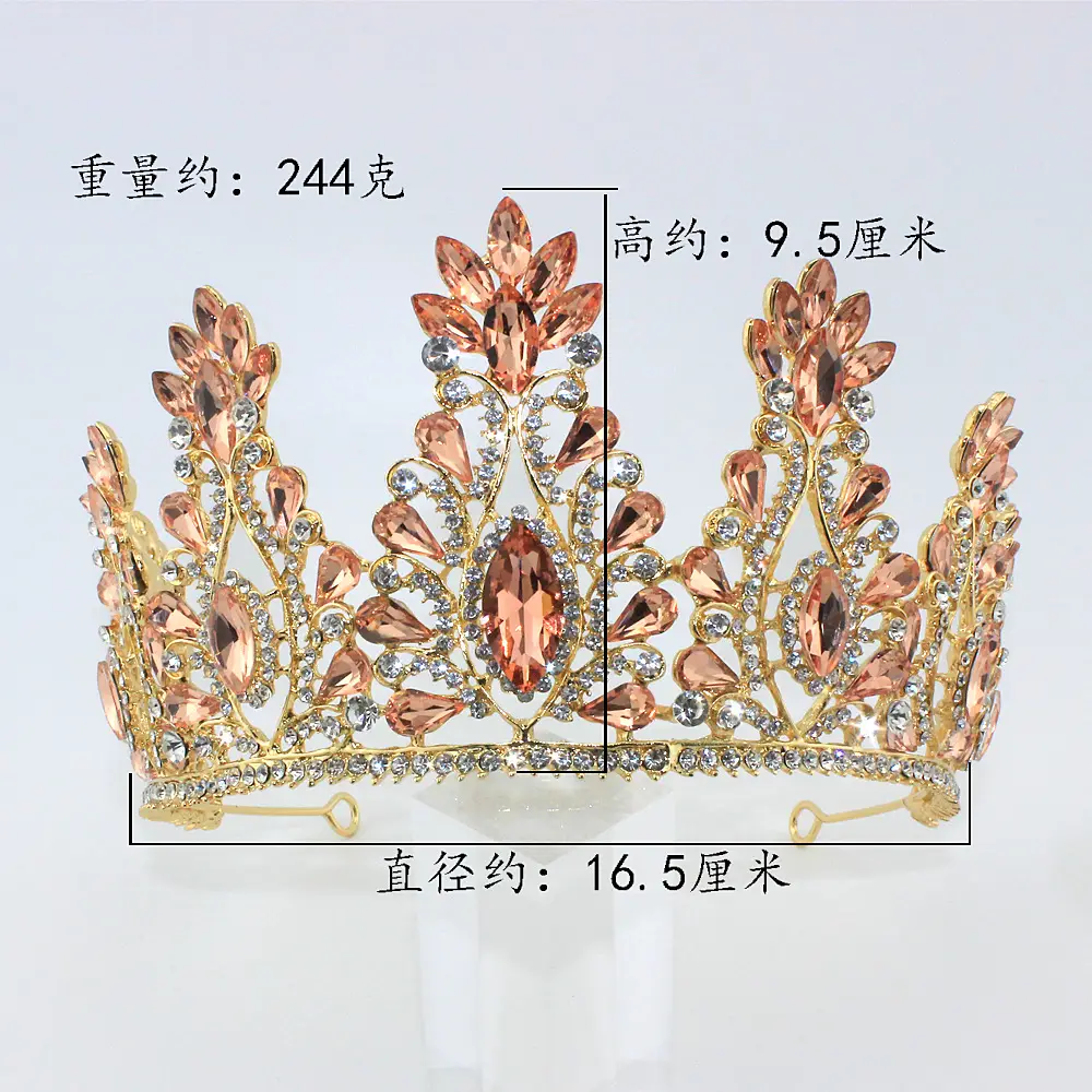 European Princess Crown with Green Rhinestones - Image 4