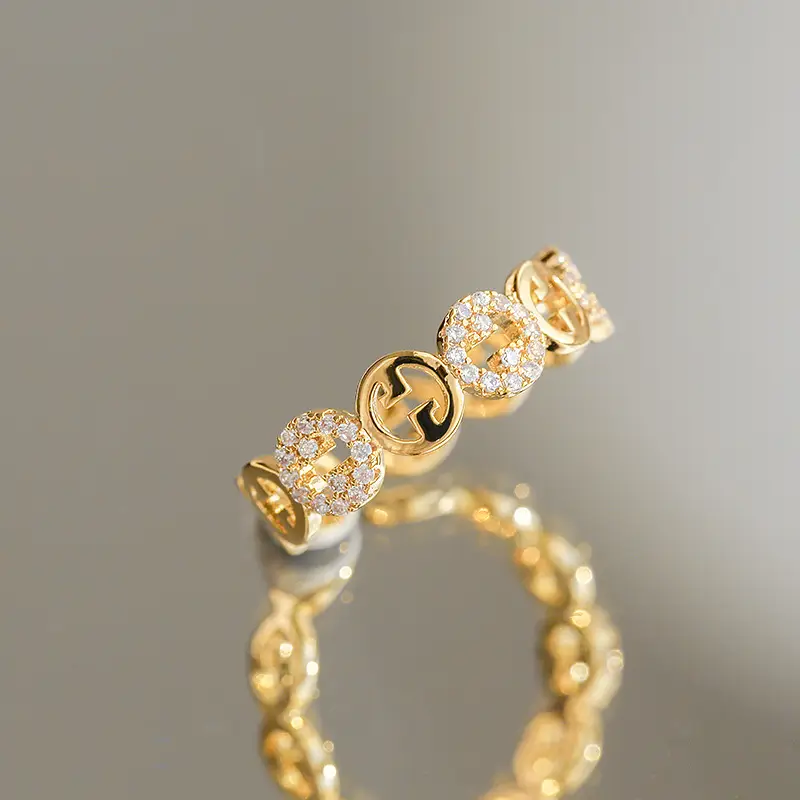 Real Gold Electroplated Zircon Open Ring for Women - Image 6