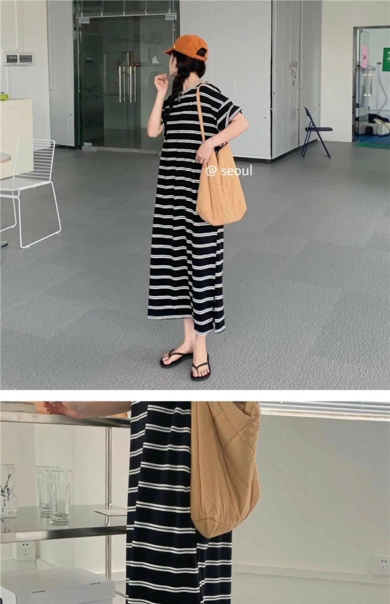 Women Korean Style Striped Dress 2025 Summer Loose Casual — feature 12