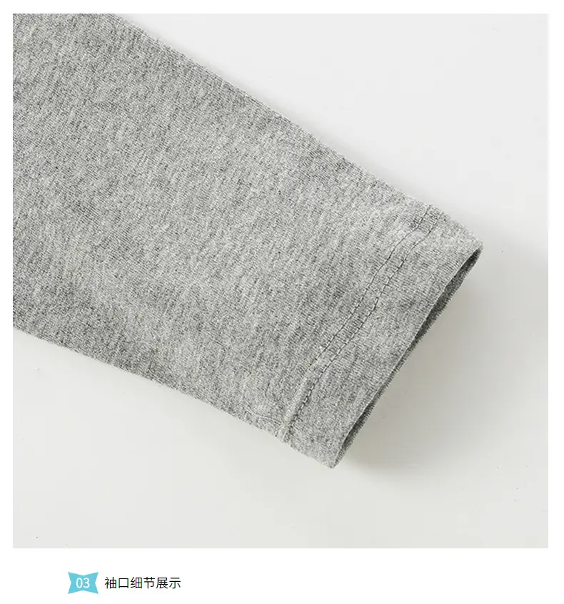 Kids Printed Long Sleeve T-shirt Gray Crewneck — feature 8