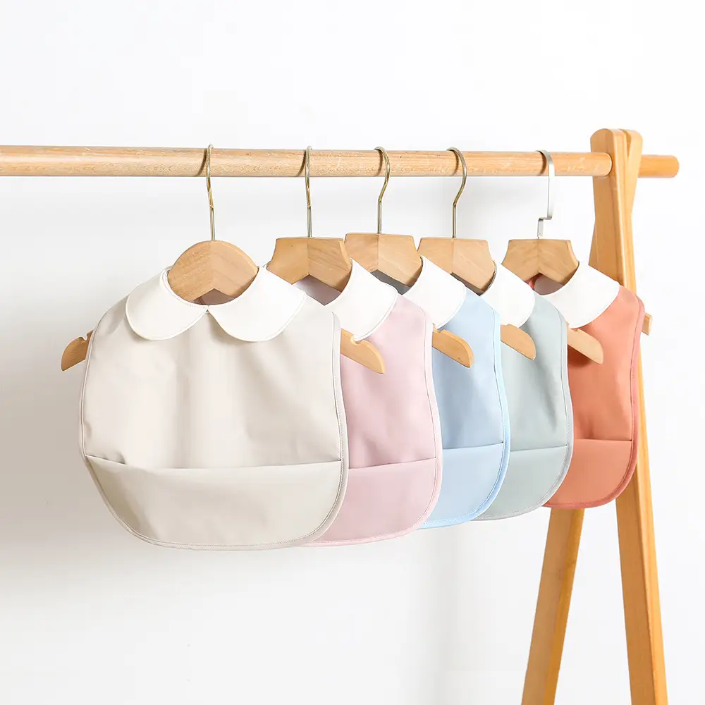 Pink Sleeveless Baby Bib Waterproof Anti-Dirty Feeding Wear - Image 16