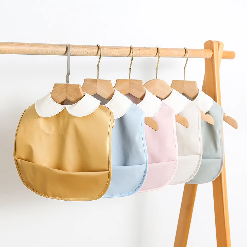 Pink Sleeveless Baby Bib Waterproof Anti-Dirty Feeding Wear - Image 18